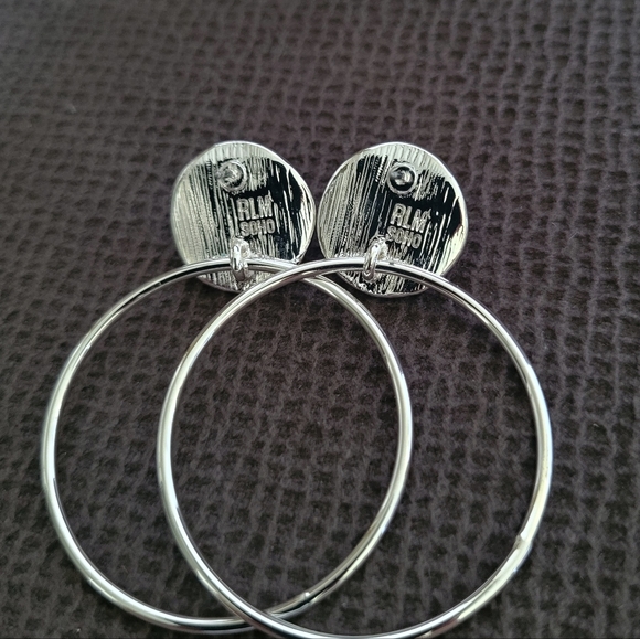 Robert Lee Morris Turquoise🩵 Cabochon Gypsy Hoop Earrings - Picture 4 of 16